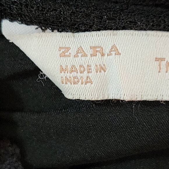 Zara Trafaluc Black Floral Embroidered Mesh Overlay Dress - Picture 8 of 10